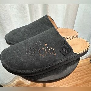 Cozy Black Suede Mules